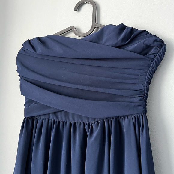 Navy long corset top formal dress - Picture 3 of 4
